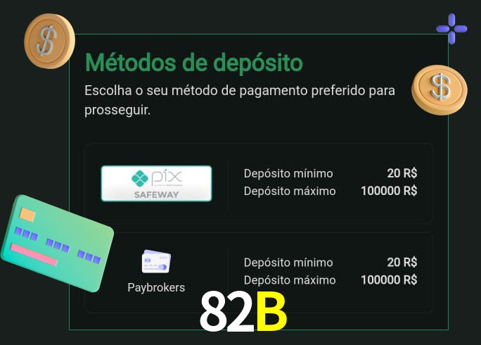 O cassino 82B oferece uma grande variedade de métodos de pagamento